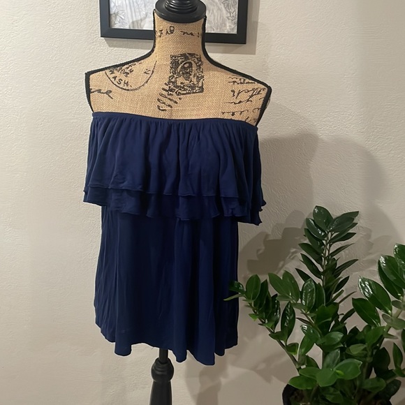 Blue Double Ruffle Top - Picture 3 of 8